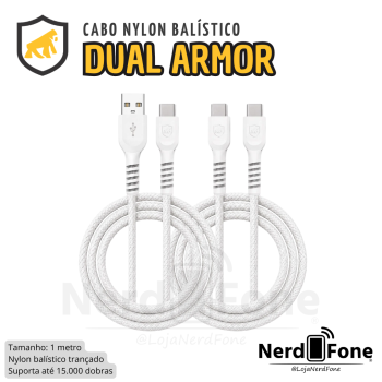 CABO DUAL ARMOR 1M BRANCO;