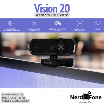 WEBCAM FHD 1080P 30FPS 80º FORTREK