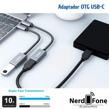 CABO OTG USB-C x USB-A (F) 3.0 BENFEI; ADAPTADOR 15CM