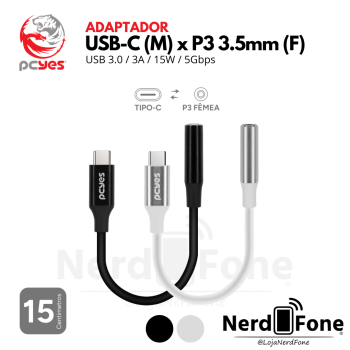 ADAPTADOR USB-C x  AUDIO 3.5MM P3 PCYES