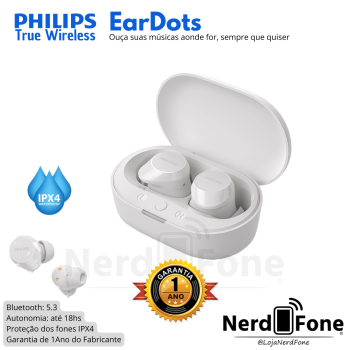FONE TWS 5.3 1000S IPX4 PHILIPS; BRANCO
