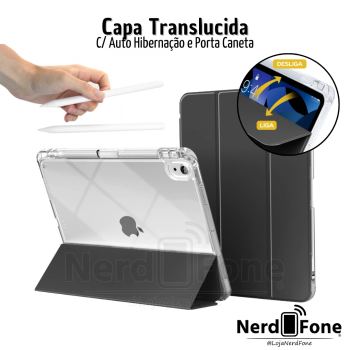 CAPA TRANSLUCIDA C/ FLIP PRETO