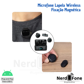 MICROFONE WIRELLES DUPLO LAPELA PEINING; DUAL MODE C/ CASE