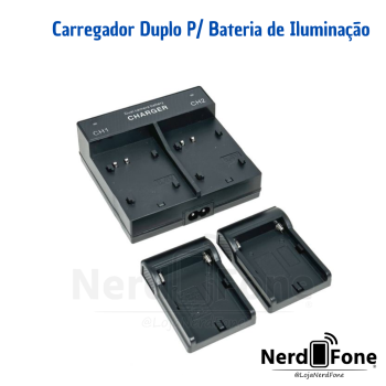 Carregador Duplo P/ Bateria de Iluminação