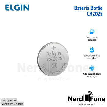 BATERIA 3V CR2025 ELGIN; UNIDADE