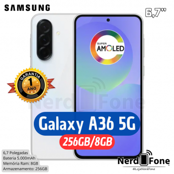 APARELHO CELULAR SAMSUNG GALAXY A36 5G - 256GB/8GB BRANCO