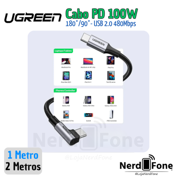 CABO USB-C 2.0 x USB-C 90° 100W UGREEN