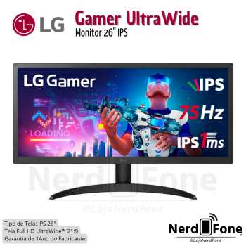 MONITOR LG ULTRAWIDE 26“ IPS 75HZ / PRETO