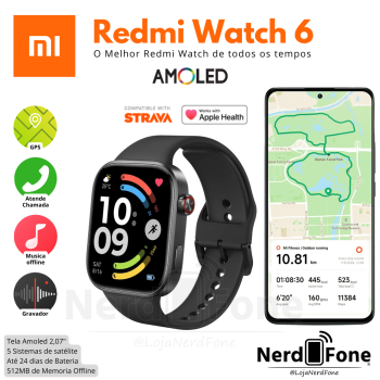 SMARTWATCH XIAOMI REDMI WATCH 6; BLACK C/ GPS