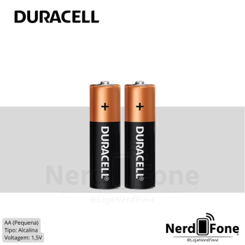PILHA ALCALINA DURACELL 1.5V AA/2A; CART C/ 02 UNI