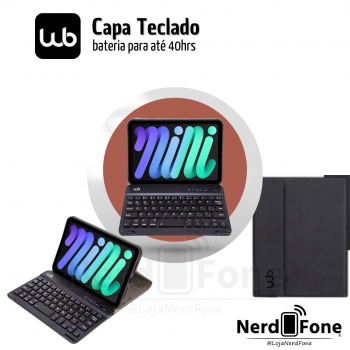 CAPA COM TECLADO P/ IPAD MINI 6/7 WB PRETA