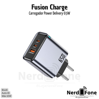 CARREGADOR USB-C 65W TRI-MODE HR