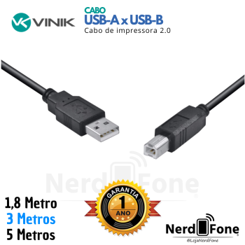 CABO VINIK USB-A 2.0 x IMPRESSORA