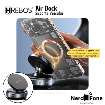 SUPORTE MAGSAFE VEICULAR; AIR DOCK HREBOS