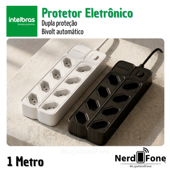 PROTETOR ELETRONICO 8 TOMADAS 1M INTELBRAS