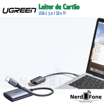 LEITOR DE CARTAO UGREEN; USB-C SD/mSD