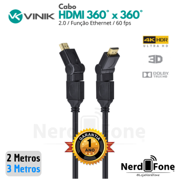 CABO HDMI 2.0 4K VINIK; 360°/360°