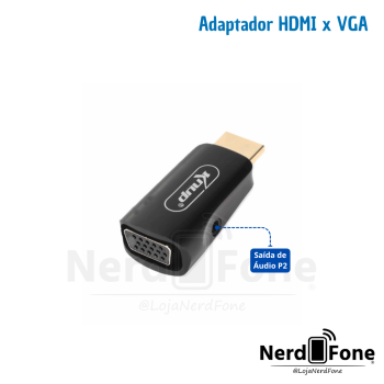 ADAPTADOR MINI CONVERSOR HDMI x VGA KNUP
