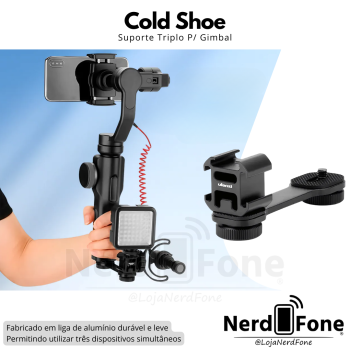 SUPORTE TRIPLO COLD SHOE ULANZI P/ GIMBAL