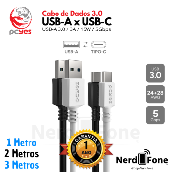 CABO USB-A 3.0 x USB-C PCYES