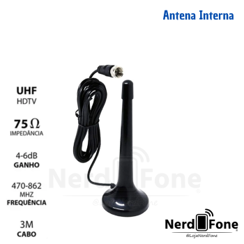 ANTENA TV DIGITAL INTERNA TELESCÓPICA; CABO 3M
