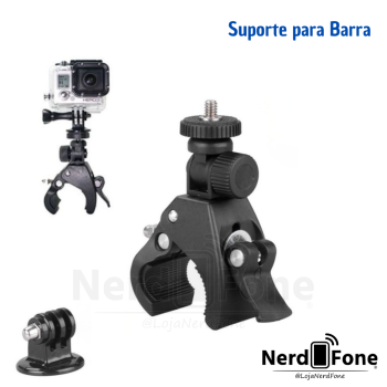 SUPORTE P/ BARRA; ACTION CAM / GOPRO