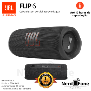 CAIXA JBL FLIP 6 30W IPX7 BLACK