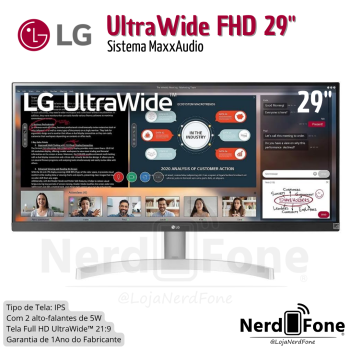 MONITOR LG ULTRAWIDE 29“ IPS 75HZ / BRANCO