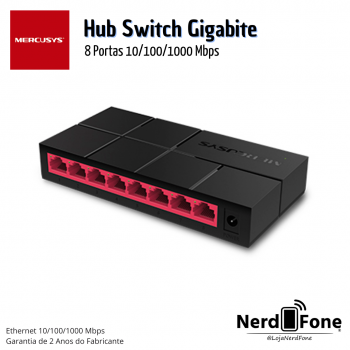 SWITCH GIGABIT 8 PORTAS MERCUSYS / PRETO