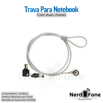 CABO DE SEGURANÇA PARA  NOTEBOOK C/ CHAVE