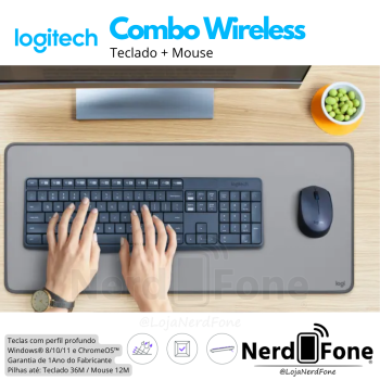 KIT TECLADO + MOUSE SEM FIO COMBO MK235 WIRELESS LOGITECH