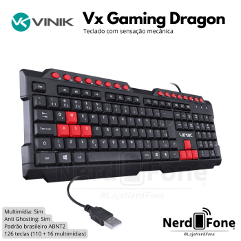 TECLADO USB GAMING DRAGON V2 1.8M VINIK