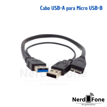 CABO USB A 3.0 DUPLO x MICRO USB B (HD EXTERNO) 30CM