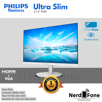 MONITOR V LINE 21,5 PHILIPS BRANCO