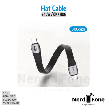 CABO USB-C 4 V2 240GB FLAT 10CM HAGIBIS