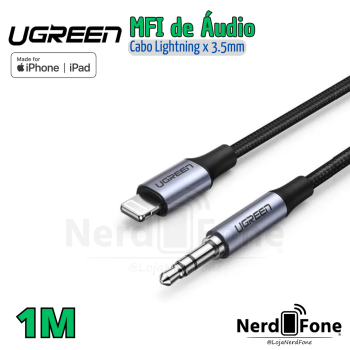 CABO MFI ÁUDIO 3.5MM x LIGHTNING 1M UGREEN