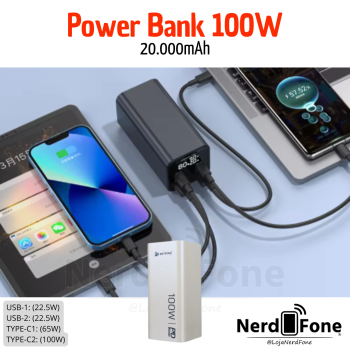 BATERIA PORTATIL 20.000MAH PEINING POWER BANK; 100W WT