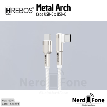 CABO USB-C x USB-C 100W 1.5M 90° HREBOS