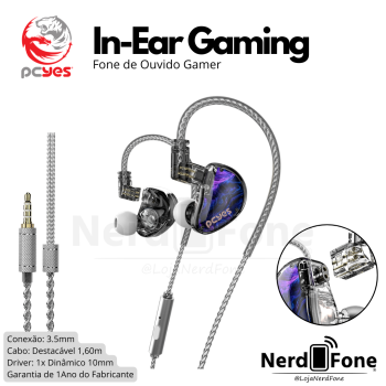 HEADSET FONE INTRA AURICULAR GAMER PCYES NEBULLA