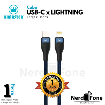 CABO USB-C x LIGHTNING 1M KIMASTER; P/ IPHONE