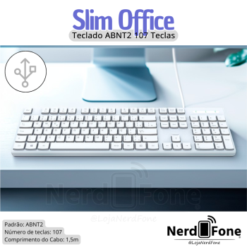 TECLADO SLIM FK SLIM OFFICE BRANCO