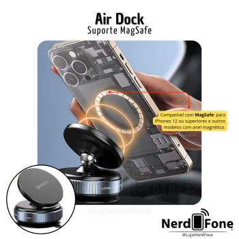 SUPORTE MAGSAFE VEICULAR; AIR DOCK HREBOS