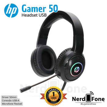 HEADSET GAMER USB-A HP; DRIVER 50MM