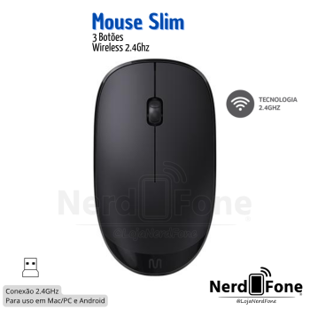 MOUSE MULTI SLIM ÓPTICO WIRELESS 2.4GHZ