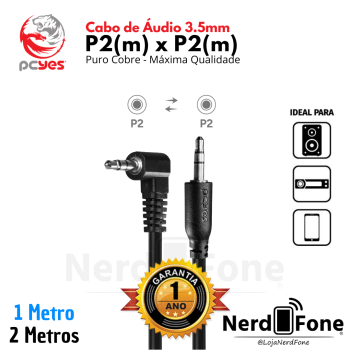 CABO DE AUDIO 3.5MM P2 180° x P2 90° PCYES
