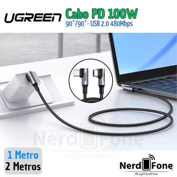 CABO USB-C 2.0 x USB-C 90°/90° 100W UGREEN