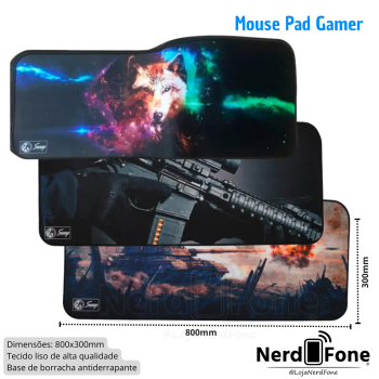 MOUSE PAD GAMER EXTRA GRANDE 80CMX30CMX3MM TANK / ARMY