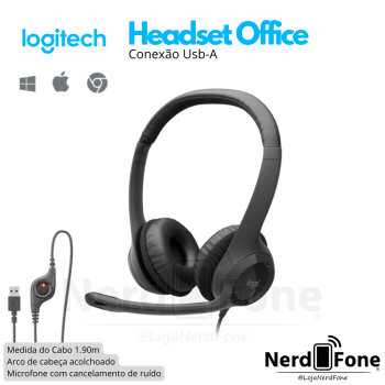 HEADSET USB LOGITECH H390 / PRETO