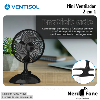 MINI 20 VENTISOL 220V PRETO