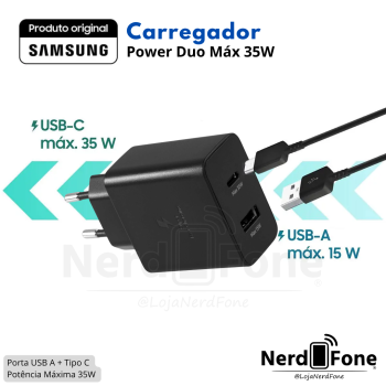 CARREGADOR SAMSUNG 35W; SEM CABO